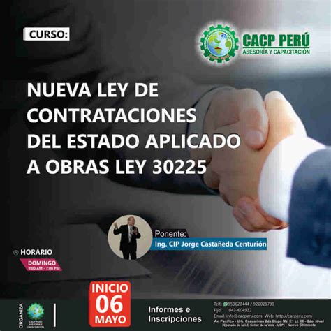 Cacp Perú Curso Nueva Ley De Contrataciones Del Estado Ley Nº 30225