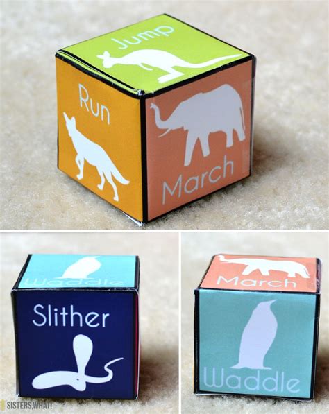 Printable Dice Animal Movement Animal Movement Toddler Storytime