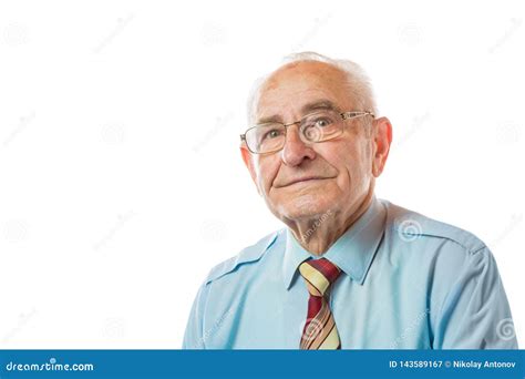 Portrait Of 90 Year Old Senior Man In Glaases Looking At Camera