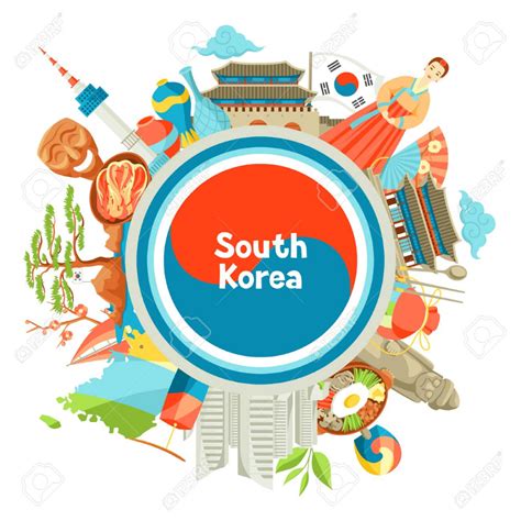 South Korea Background Design Korean Traditional Symbols And Objects