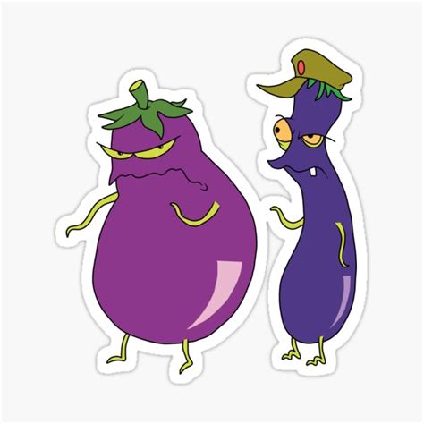 Evil Eggplants Courage The Cowardly Dog Sticker For Sale By
