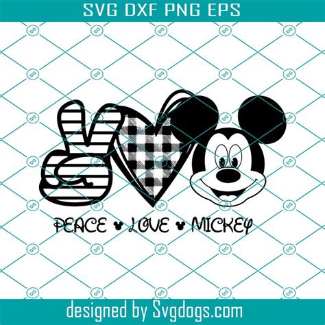 Peace Love Mickey Svg Disney Craft Pattern Print For T Shirt Svg