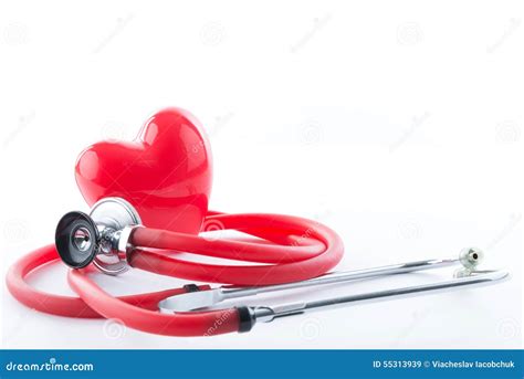 Close Up Of Stethoscope And Heart Stock Image Image Of Life