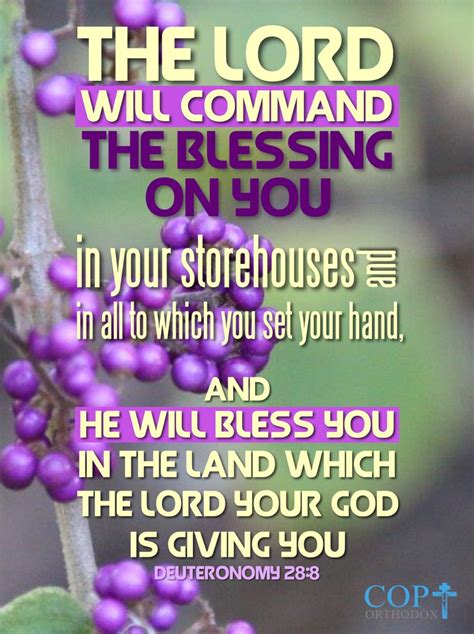 Deuteronomy 288 The Lord Will Command The Blessing On You In Your