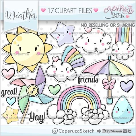 Weather Clipart Weather Graphics Forecast Clipart Etsy Canada In 2023