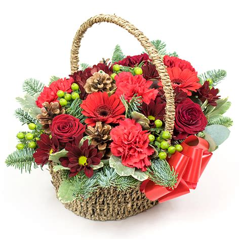 Christmas Basket Winter Flower T Delivered By Handy Flowers