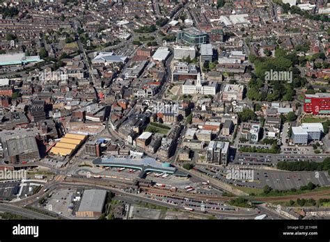 Aerial View Of Barnsley Town Centre Yorkshire Uk Stock Photo Alamy