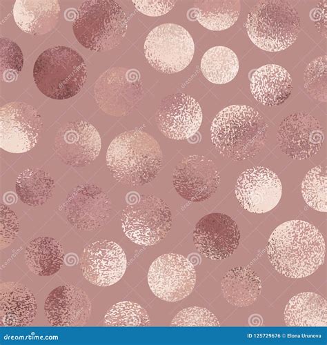 Rose Gold Abstract Background With Circles Stock Vector Illustration