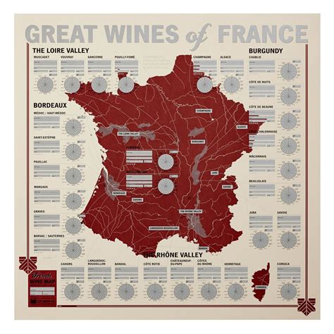 Great Wines Of France Unique Wine Tasting Map North Mountain Supply