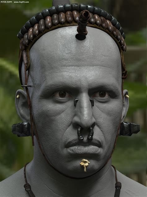 Peter Zoppi - Apocalypto's Middle Eye - Head Clay Render
