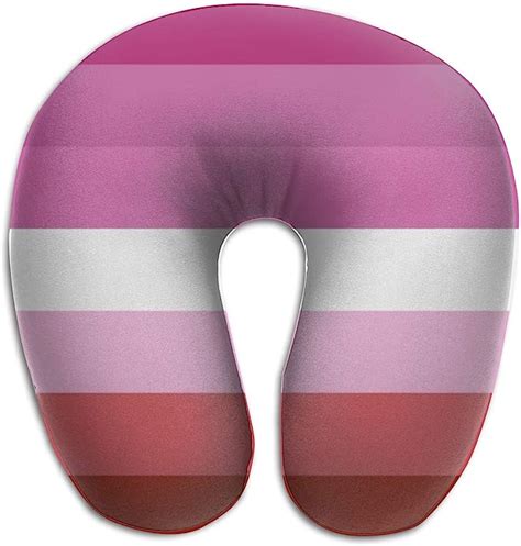 No Branded Lesbian Pride Flag Travel Pillow Super Soft Memory Foam Neck Pillow Easy