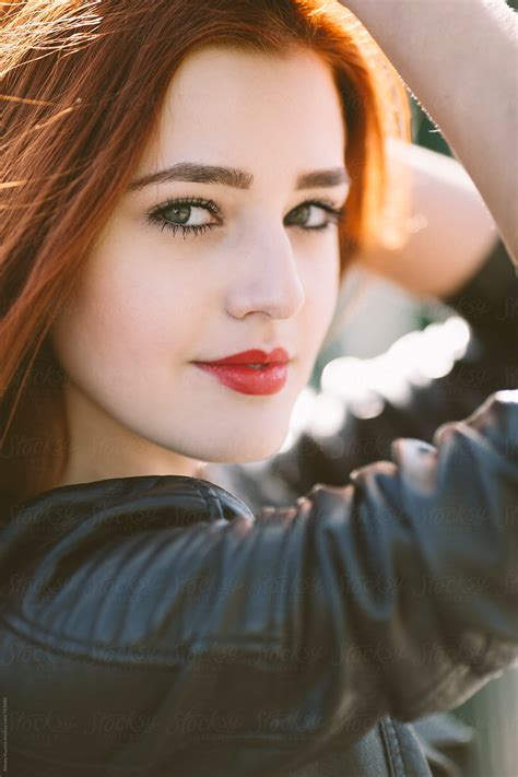 Young Woman With Red Hair By Alexey Kuzma