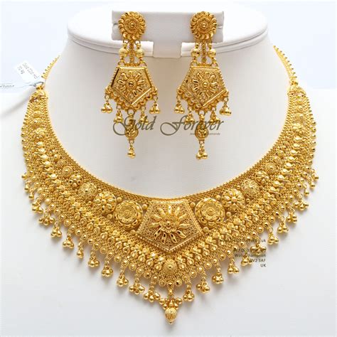 22 Carat Indian Gold Necklace Set 704 Grams Codens1003 Indian Gold