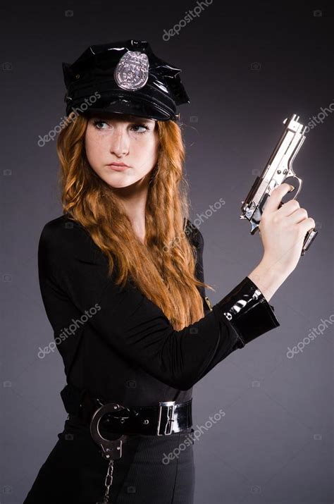 Woman Police Office With Gun Stock Photo By ©elnur 35831271