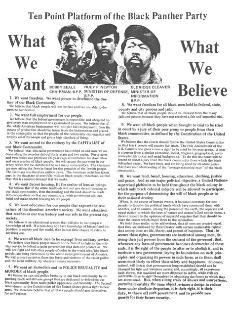 Black Panther Party Lesson Plan Seattle Civil Rights And Labor History Project