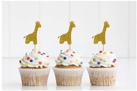 Giraffe Cupcake Toppers Cupcake Toppers Safari Cupcake Etsy