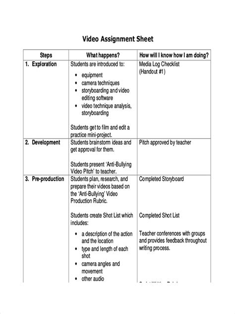 Assignment Sheet 12 Examples Format Pdf Examples