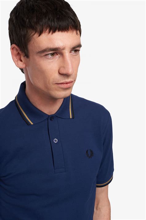 M French Navy Gold Black The Fred Perry Shirt Men S Short Long Sleeve Shirts