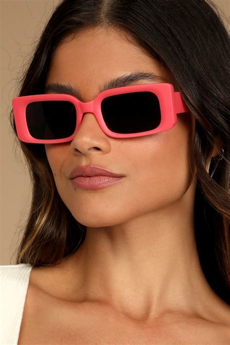 Pink Sunglasses Rectangle Sunglasses Sunnies Sunglasses Lulus