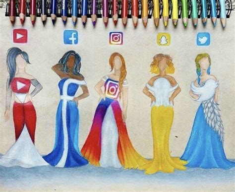 Social Media Dresses Social Media Drawings Social Media Art Cute