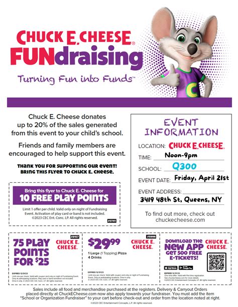 Chuck E Cheese Fundraising 4212023 Q300 Pta