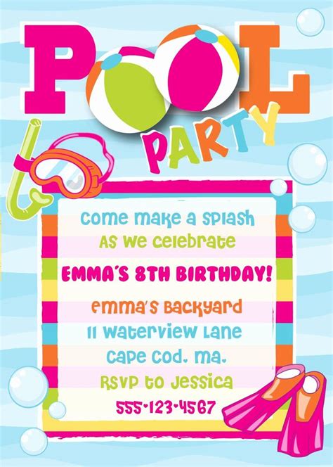 Pool Birthday Party Invitation Wording Letter Words Unleashed
