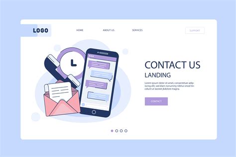 Contact Us Landing Page Template Download Free Vectors Clipart