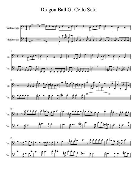 Dragon ball gt theme song. Dragon Ball Gt Opening Theme for 2 Cellos Sheet music for ...