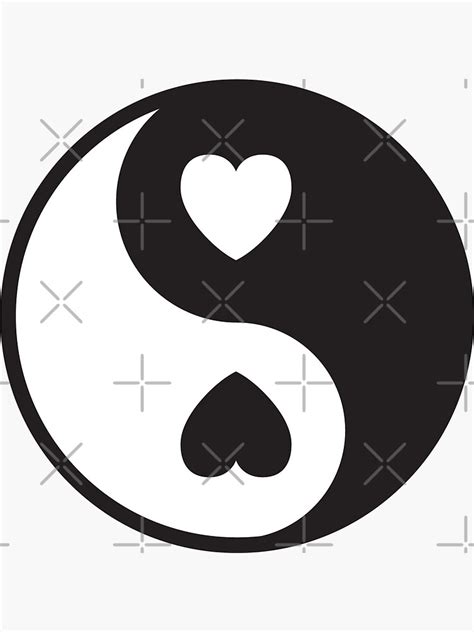 Ying Yang Hearts Sticker By Laundryfactory Redbubble