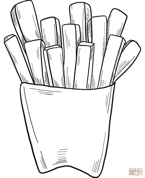 French Fries Coloring Page Free Printable Coloring Pages