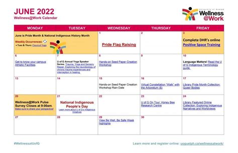 June 2022 Wellness Calendar Wellnesswork