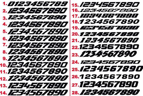 Race Car Number Fonts Numbers Font Number Fonts Tattoo Fonts Gambaran