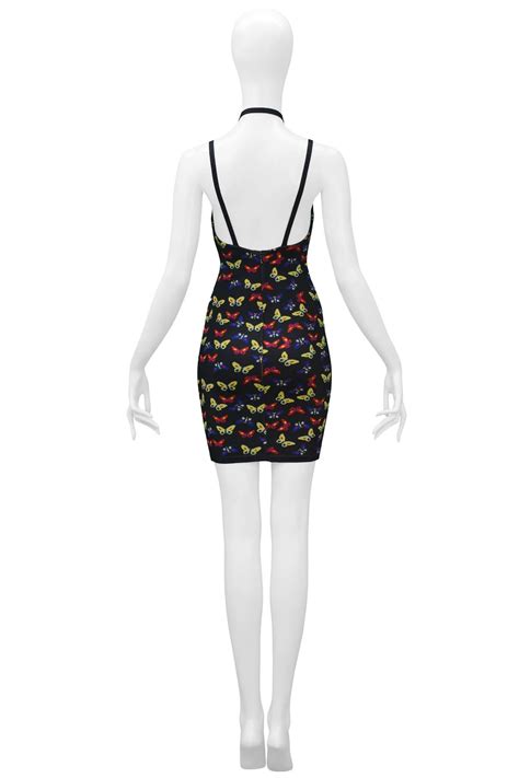 Azzedine Alaia Iconic Butterly Print Knit Dress 1991 For Sale At