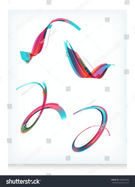 Set Four Abstract Vector Design Elements Stock Vector 204845032