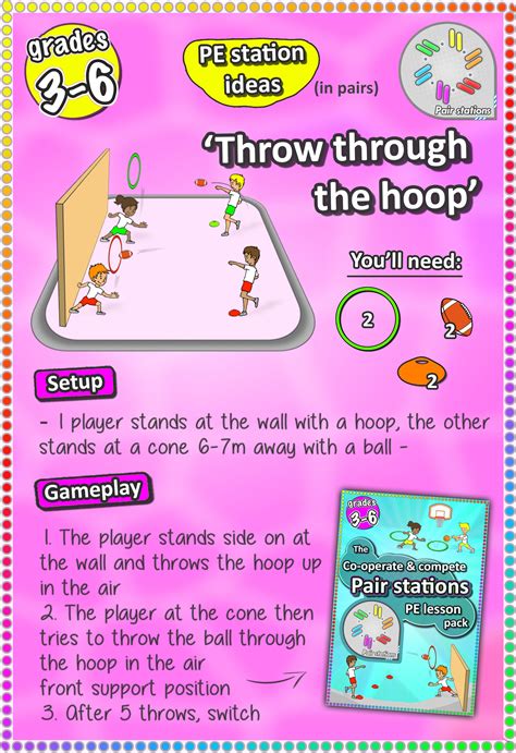 Co Operate Compete Fun Pair Skill Stations Cards Printable Gym