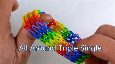 How To Make The All Around Triple Single Bracelet On The Rainbow Loom