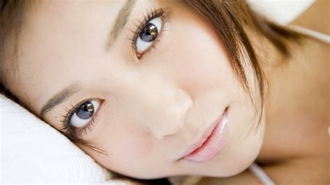 X X Girl Asian Face Eyes Close Up Wallpaper
