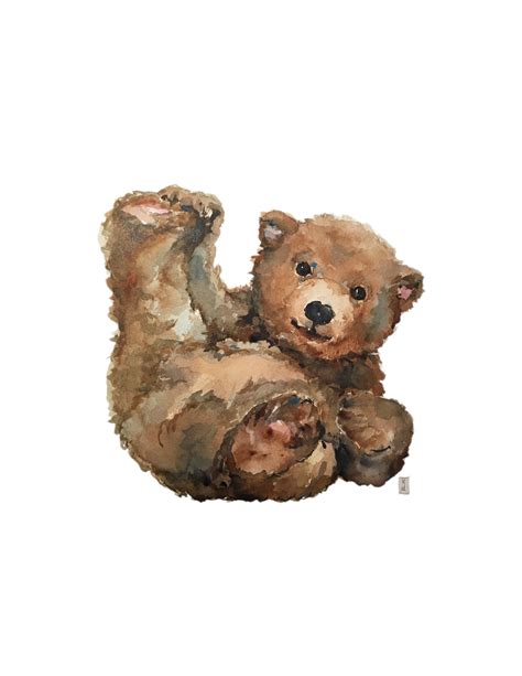 Pin By Watercolorjournalpaintings On Nursery Art Bear Watercolor