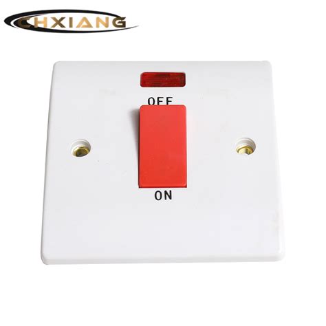 Uk 1 Gang 45a Double Pole Electrical Light Wall Switch With Neon