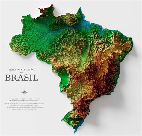 Topographical Map Of Brazil Matthews Island
