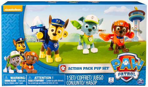 Paw Patrol Action Pack Pup Set Marshall Rubble Skye Figure 3 Pack