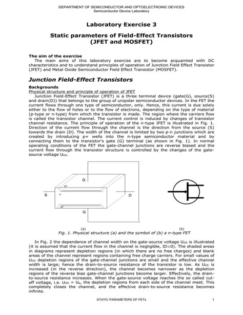 Junction Field Effect Transistors