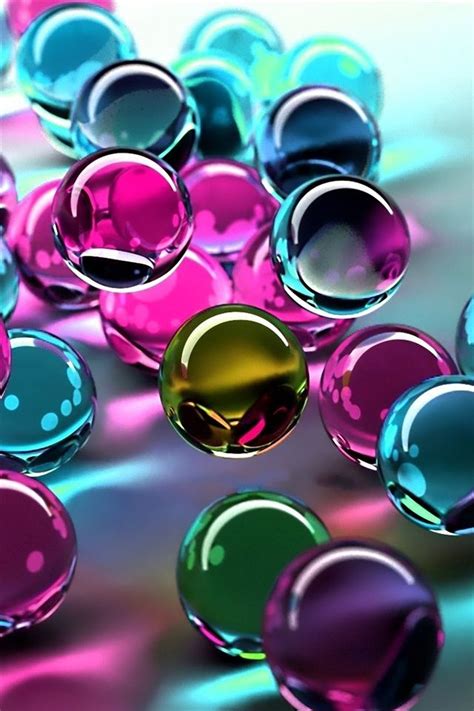 Bolas De Cristal De Colores En 3d Iphone Fondos De