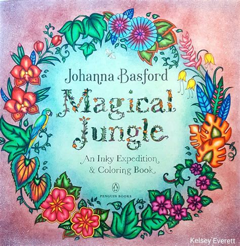 Johanna Basfords Magical Jungle Coloring Book Title Page Colored By