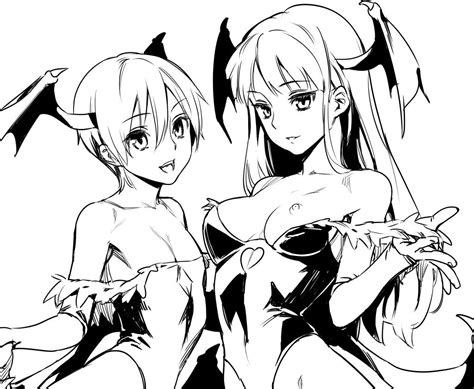 Morrigan Aensland And Lilith Aensland Vampire Drawn By Kawakami