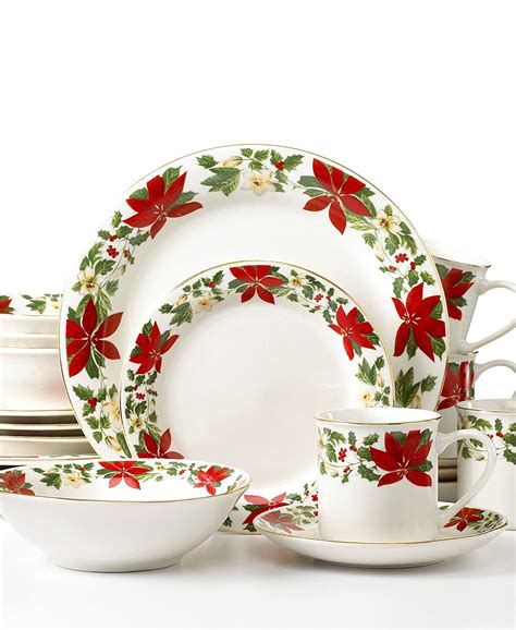 Poinsettia Dinnerware Sets Christmas Wikii