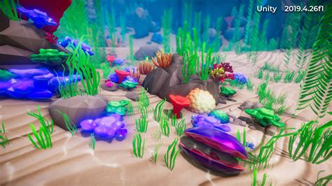 3d Model Low Poly Polystyle Ocean Underwater Environment Vr Ar Low