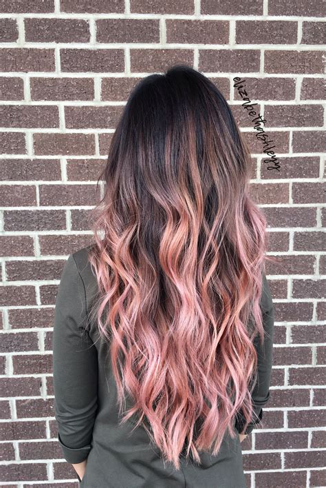 Dark Brown Pink Ombre Hair