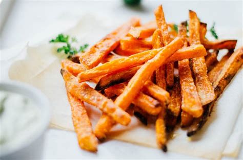 Then rinse, drain and pat dry. Baked Sweet Potato Fries with Avocado Dipping Sauce | Live ...
