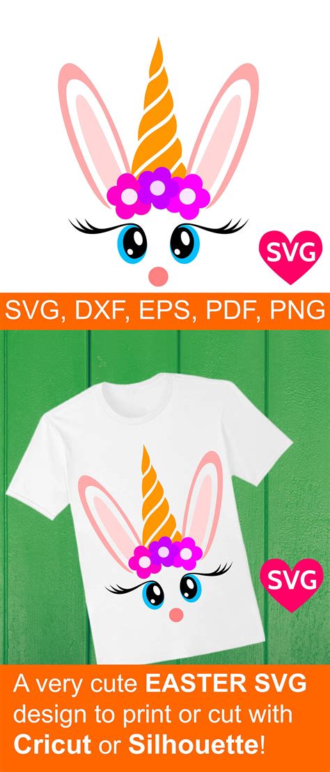 Easter Unicorn Face SVG file, is it a Unicorn with long rabbit earts